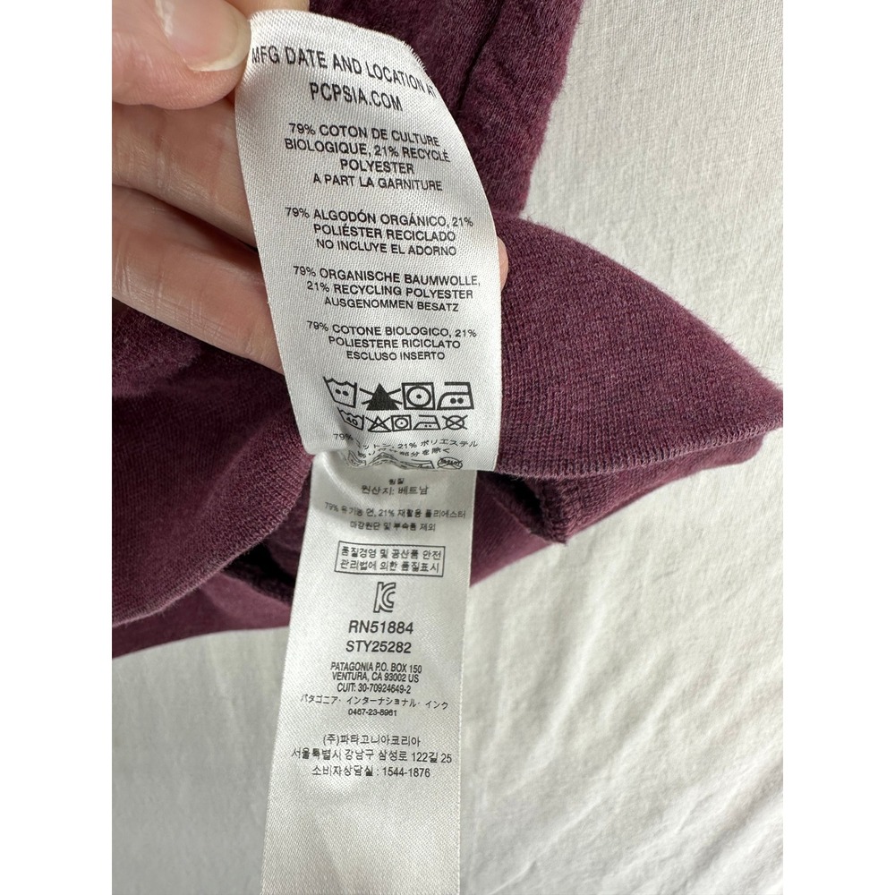 Patagonia Womens Organic Cotton Quilt Snap-T Pullover Purple Heather Large - Picture 9 of 9